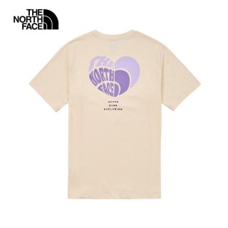 【The North Face】TNF 心型LOGO印花短袖T恤 U RLX VDAY S/S TEE GRAPHIC - AP 男 女 米白(NF0A8D7UQLI)