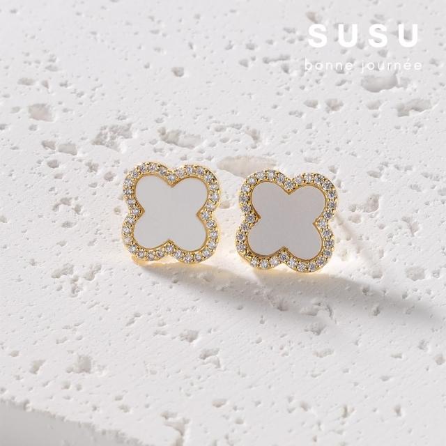 【SU SU】幸運草耳環(925純銀 四葉草 耳環 項鍊 手鍊 穿搭 百搭 時尚 送禮 防過敏 飾品)