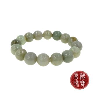 【喜緣玉品】天然飄黃翡翠水潤圓滿手珠(直)
