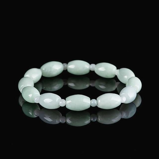 【Penny珮妮】A貨翡翠路路通冰種玉石手鍊8*6mm(母親節 交換禮物  生日禮 情人節 尾牙 新年 結婚)