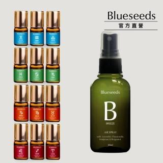 【Blueseeds 芙彤園】12星座滾珠精油 2ml任選＋精油噴霧30ml任選(12星座客制組合)