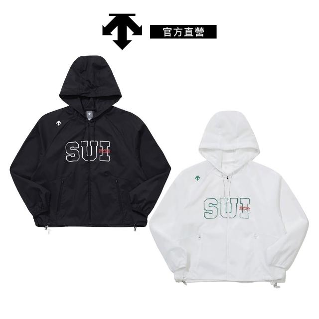 【DESCENTE】SUI TEAM HOODIE WOVEN JACKET 女士 運動外套(黑色/白色)