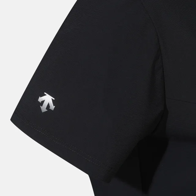 【DESCENTE】迪桑特 T-SHIRTS 短袖 女士 中短版運動上衣(黑色/白色)