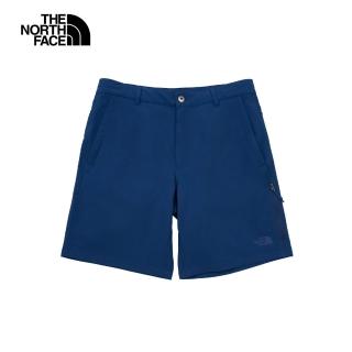 【The North Face 官方旗艦】北面男款藍色舒適透氣休閒短褲｜8EYDD1R