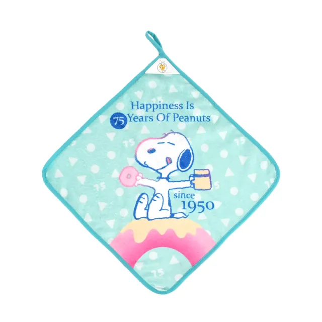【SNOOPY 史努比】任選 75周年超細纖維擦手巾 擦拭巾-甜甜圈(35X35公分)
