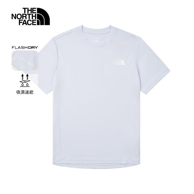 【The North Face】北面男款灰色吸濕排汗短袖T恤｜8DG60TI(排汗衫)