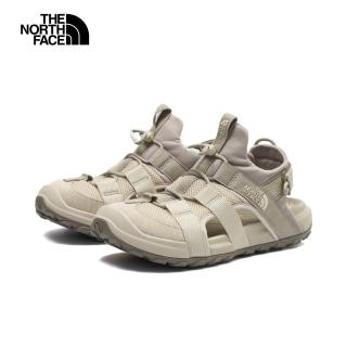 【The North Face 官方旗艦】北面男款米灰拼接抓地可調節鞋帶舒適涼鞋｜83NL6S4