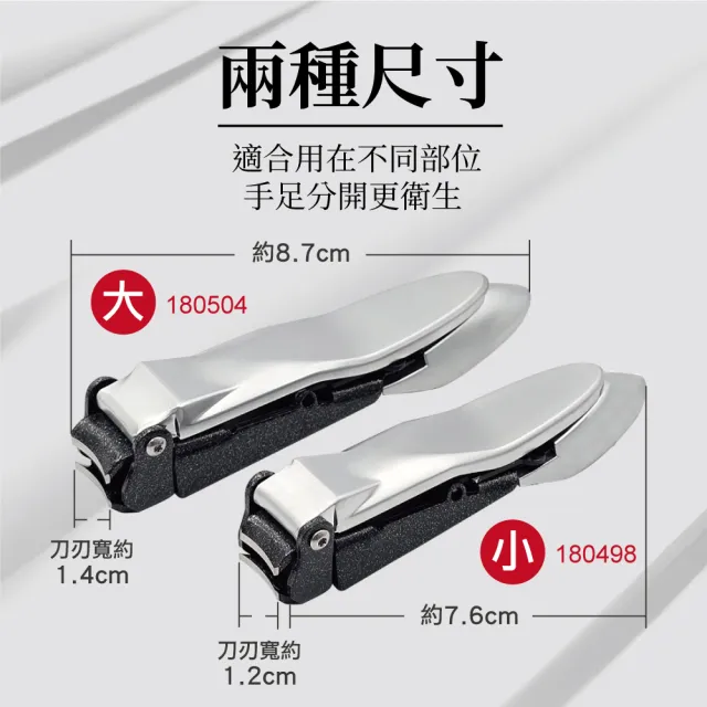 【MINONO 米諾諾】德式精工防濺指甲剪大+小 超值組合(防飛濺 凍甲溝炎 指甲刀 指甲剪 指甲剪刀 德國精工)