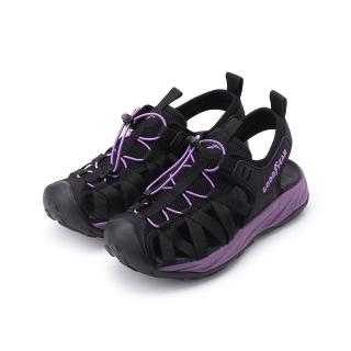 【GOODYEAR 固特異】露營趣W2 運動護趾涼鞋 紫黑 女鞋 GAWS52610
