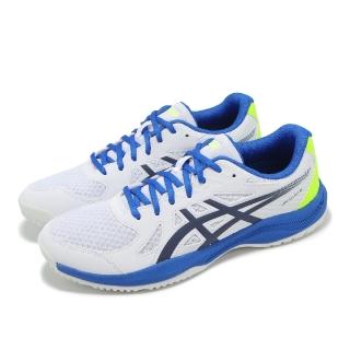 【asics 亞瑟士】排球鞋 Upcourt 6 男鞋 白 黑 藍 輕量 室內運動 羽排鞋 亞瑟士(1071A104103)