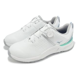 【MIZUNO 美津濃】高爾夫球鞋 Hazard Enerzy Boa 4E 男鞋 寬楦 白灰 防水鞋面 旋鈕 美津濃(51GQ2501-05)