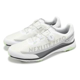 【MIZUNO 美津濃】高爾夫球鞋 Nexlite Zero IG Boa 3E 男鞋 寬楦 白灰 旋鈕 輕量 美津濃(51GM2380-35)