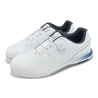 【MIZUNO 美津濃】高爾夫球鞋 Nexlite Enerzy Boa 4E 男鞋 寬楦 白 藍 旋鈕 輕量 美津濃(51GQ2450-01)