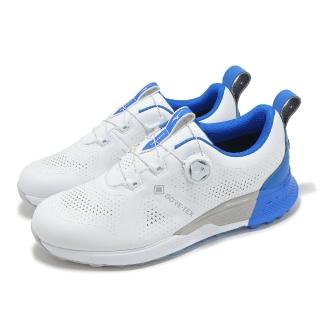 【MIZUNO 美津濃】高爾夫球鞋 Genem WG GTX Boa 4E 男鞋 寬楦 白 藍 防水 旋鈕 運動鞋 美津濃(51GQ2400-25)