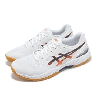 【asics 亞瑟士】羽球鞋 GEL-Court Hunter 3 男鞋 白 橘 膠底 室內運動 羽排鞋 亞瑟士(1071A119100)