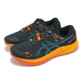 【asics 亞瑟士】越野跑鞋 Fuji Lite 5 男鞋 黑綠 橘 輕量 緩衝 戶外 越野 運動鞋 亞瑟士(1011B889300)