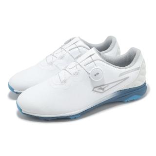 【MIZUNO 美津濃】高爾夫球鞋 Nexlite Ultrawide Boa 5E 男鞋 超寬楦 白 旋鈕 運動鞋 美津濃(51GQ2420-22)