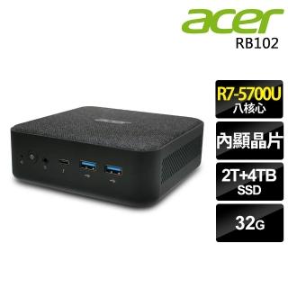【Acer 宏碁】R7八核心迷你電腦(RB102/R7-5700U/32G/2TB SSD+4TB SSD/W11P)