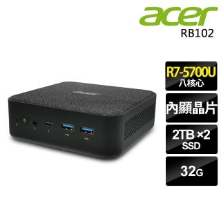【Acer 宏碁】R7八核心迷你電腦(RB102/R7-5700U/32G/2TB SSD+2TB SSD/W11P)