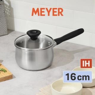 【MEYER 美亞】銀月系列輕量不鏽鋼鍋16CM/1.9L單柄湯鍋含蓋(IH/電磁爐/瓦斯爐適用)