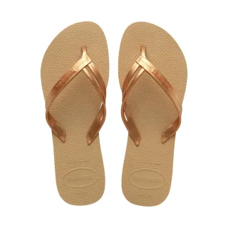 【havaianas 哈瓦仕】拖鞋 女鞋 夾腳拖 素色款 Elegance 金色 4148801-0570W(哈瓦士)