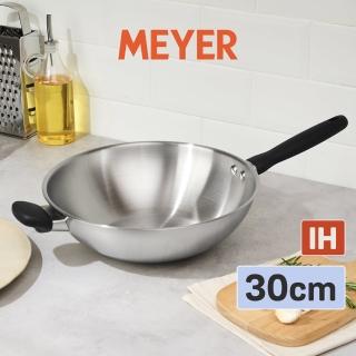 【MEYER 美亞】銀月系列不鏽鋼鍋中華炒鍋30cm(瓦斯爐/IH/電磁爐適用)