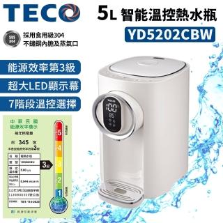 【TECO 東元】5L大容量智慧溫控美型熱水瓶(YD5202CBW)