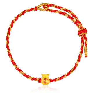 【Just Gold 鎮金店】福運多多 黃金手繩(網路限定)