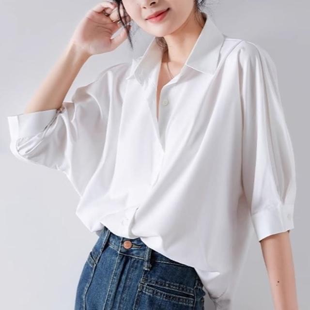 【米蘭精品】現貨+預購 襯衫燈籠袖上衣(輕奢別緻慵懶女裝74ke70)