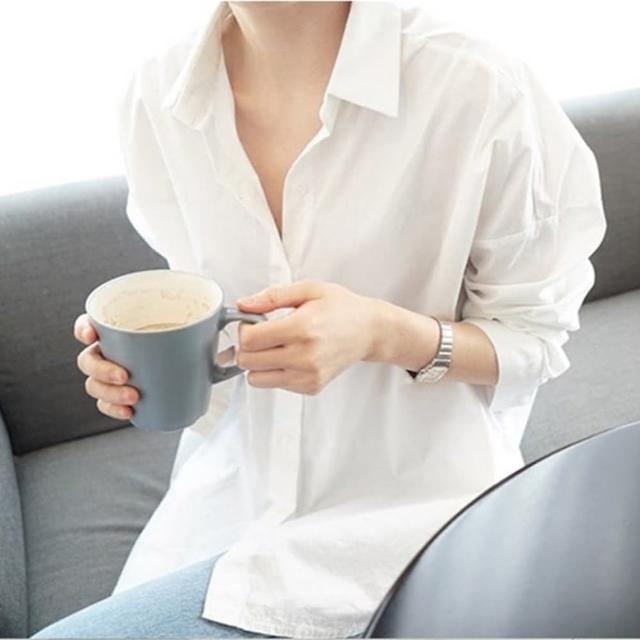 【米蘭精品】現貨+預購 襯衫長袖上衣(寬鬆休閒簡約百搭女裝74ke50)