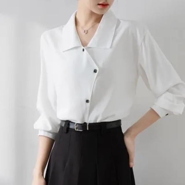 【米蘭精品】現貨+預購 襯衫長袖上衣(法式小眾OL正裝女裝74ke76)