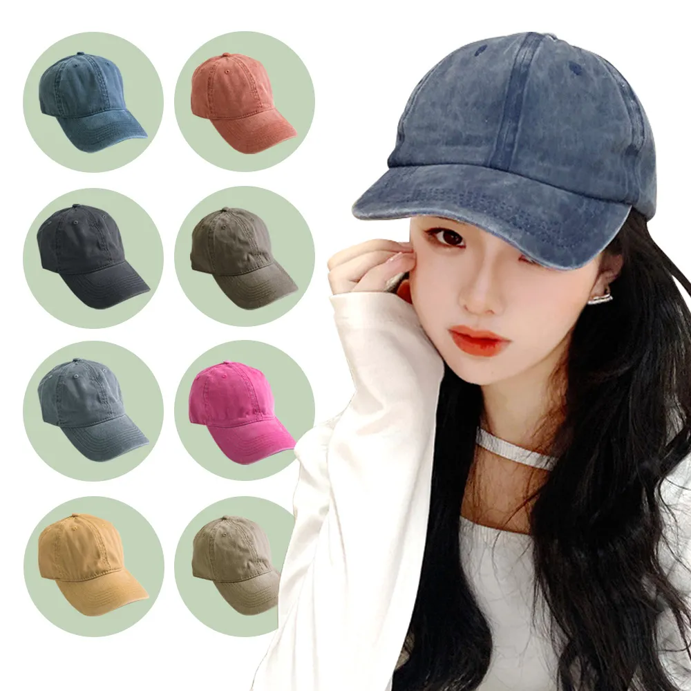 【匠心選品】水洗復古仿舊鴨舌帽(水洗棒球帽 單寧老帽 遮陽帽 潮流鴨舌帽)