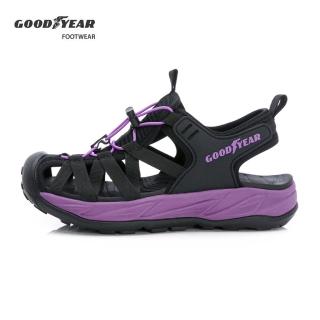 【GOODYEAR 固特異】露營趣W2-束扣運動護趾涼鞋/女鞋 緩震 鞋頭防撞 黑色(GAWS52610)