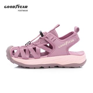 【GOODYEAR 固特異】露營趣W2-束扣運動護趾涼鞋/女鞋 緩震 鞋頭防撞 藕粉(GAWS52612)