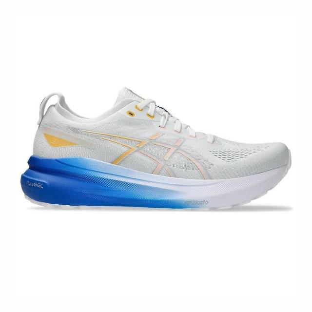 【asics 亞瑟士】Gel-kayano 31 男 慢跑鞋 彈力 支撐 緩震 白 藍黃(1011B867-102)