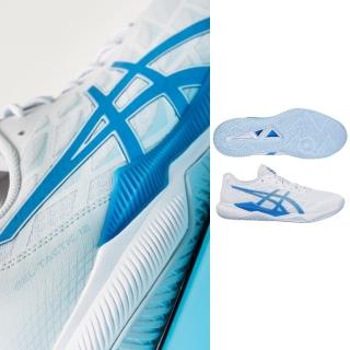 【asics 亞瑟士】GEL-TACTIC 12 2E 男款 寬楦 排球鞋(1073A071-103 白 藍 海岸 亞瑟膠 室內球場鞋)