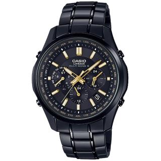 【CASIO 卡西歐】LINEAGE 太陽能電波錶金時刻x黑麵/37mm(LIW-M610DBS-1AJF)