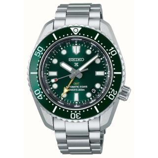 【SEIKO 精工】三日鍊綠水鬼GMT潛水機械錶/綠色42mm(SPB381J1/6R54-00D0G)