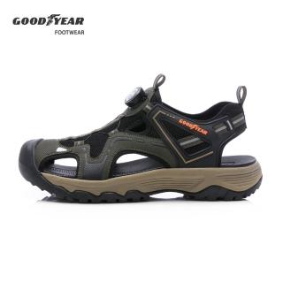 【GOODYEAR 固特異】秘境-旋扣3E寬楦運動護趾涼鞋/男鞋 綠色(GAMS53705)