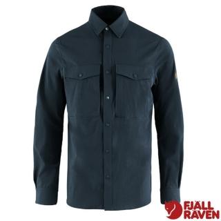 【Fjallraven】小狐狸 男 Abisko Trekking 輕量吸濕快乾彈性長袖襯衫.休閒上衣(87935-555 暗深藍)