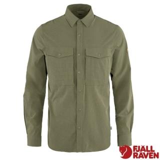 【Fjallraven】小狐狸 男 Abisko Trekking 輕量吸濕快乾彈性長袖襯衫.休閒上衣(87935-622 淺橄欖)