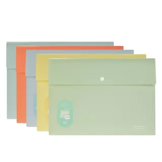 【Deli 得力】覓光系列PP鈕扣公文袋/資料袋/A4/橫式(顏色隨機/PP308)