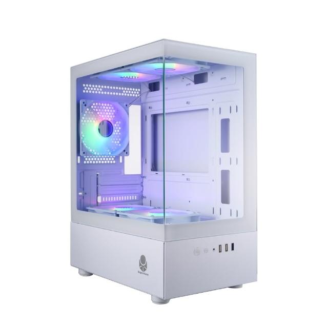 【Superchannel 視博通】LEX100M M-ATX 海景房 電腦機殼(白色)