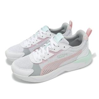 【PUMA】休閒鞋 X-Ray 3 LT JR 大童 女鞋 白 粉紅 綠 拼接 緩震 運動鞋(401493-04)