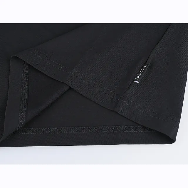 【Paul Smith】PAUL SMITH領口內簽名LOGO純棉紫藍斑馬圖圓領短袖T恤(男款/黑)