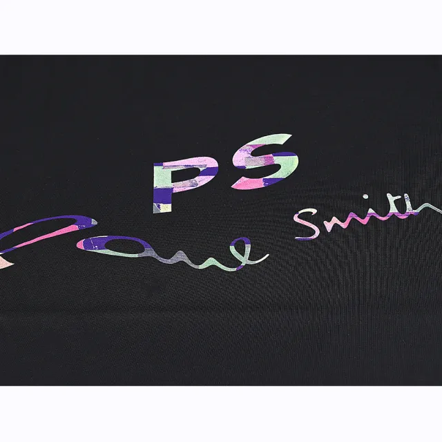 【Paul Smith】PAUL SMITH彩色英文印花LOGO純棉質圓領短袖T恤(男款/黑)