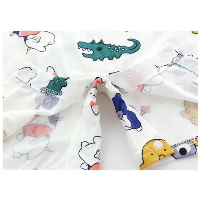 【安朵童舖】現貨網眼薄款提花透氣寶寶爬服洞洞裝兒童連身裝網眼裝嬰兒哈衣包屁衣連身衣(018)