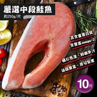 【築地一番鮮】智利中段輪切鮭魚 10片(250g/片)