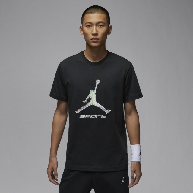 【NIKE 耐吉】短袖上衣 喬丹 休閒 運動 Dri-FIT 男款 AS M J SPRT DF GFX SS CREW 黑色(HQ7985010)