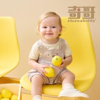 【奇哥】Chic a Bon 男童裝 小蹦熊仿吊帶立體熊耳短袖兔裝/連身衣(3-18個月)